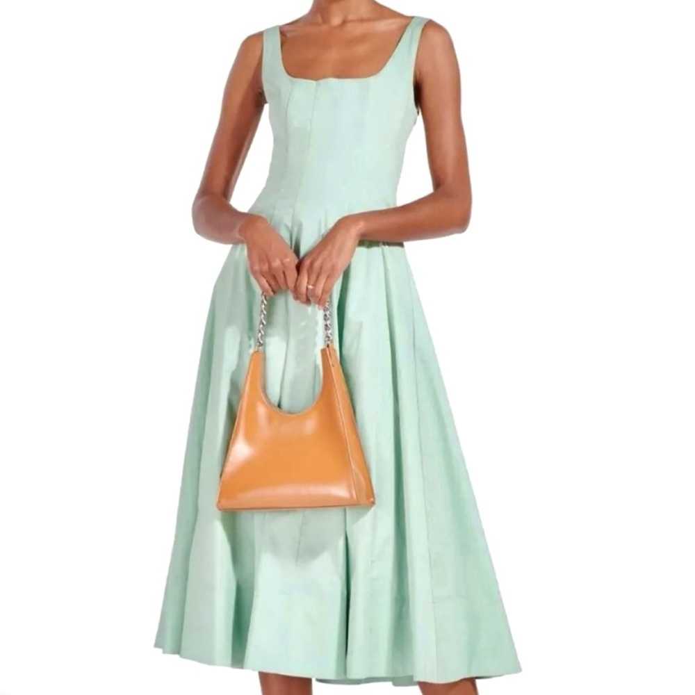 🌺🎉HP🎉🌺 NWOT Staud Wells Midi Dress Sage - Picture 4 of 16